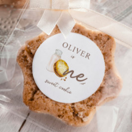 Milk & Cookies Eerste Verjaardagsfeestuitnodiging Ronde Sticker