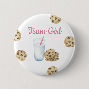 Milk & Cookies Genderonthulling - Team Girl Ronde Button 5,7 Cm