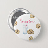 Milk & Cookies Genderonthulling - Team Girl Ronde Button 5,7 Cm (Voorkant /achterkant)