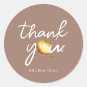 Milk & Cookies Party Bruine Chocolade Dank u Ronde Sticker (Voorkant)