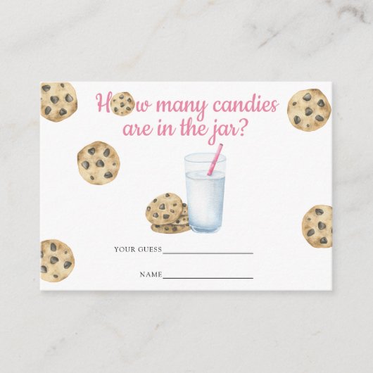 Milk & Cookies Raad hoeveel snoepjes Informatiekaartje (Voorkant)