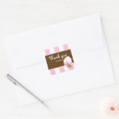 Milk & Cookies Roze Bruin Verjaardagsfeestje Stick Vierkante Sticker (Envelop)