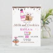 Milk & Cookies Uitnodiging voor verjaardagsfeestje (Staand voorkant)