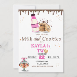 Milk & Cookies Uitnodiging voor verjaardagsfeestje