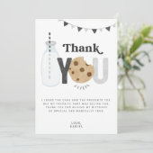 Milk & Cookies Verjaardagsfeestje Dank je kaart (Staand voorkant)