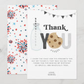 Milk & Cookies Verjaardagsfeestje Dank je kaart (Voorkant / Achterkant)