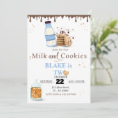 Milk & Cookies Verjaardagsfeestuitnodiging voor jo Kaart (Staand voorkant)