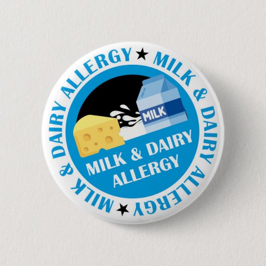 Milk & Dairy Allergy Badge Ronde Button 5,7 Cm (Voorkant)