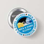 Milk & Dairy Allergy Badge Ronde Button 5,7 Cm (Voorkant /achterkant)