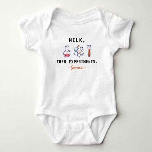 Milk Dan Eksperimen - Wetenschapper Nieuwgeborene Romper (Voorkant)