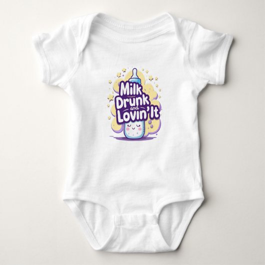 Milk Drink en Lovin’ It – Schattigee Baby Quote Romper (Voorkant)