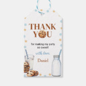 Milk en Cookie Boy Dank je Label Verjaardagsfeestj Cadeaulabel (Voorkant)