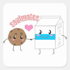 Milk en Cookie Square Sticker (vel van 20)