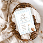 Milk en Cookies Blue Baby shower Invitation Kaart