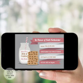 Milk en koekjes baby shower – Roze gestreepte fees Kaart