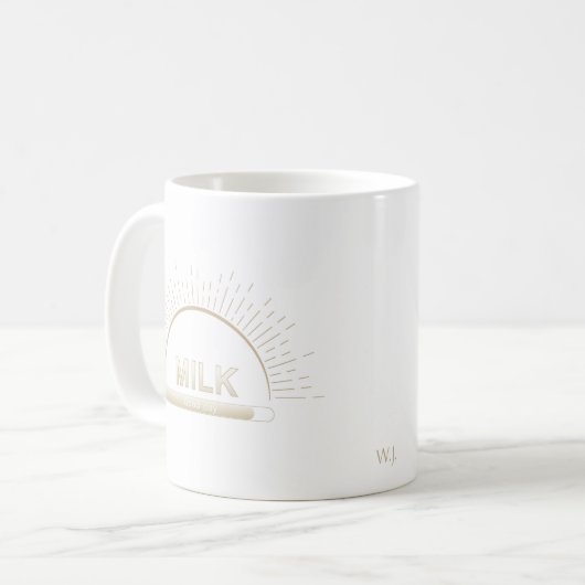 Milk Good Day Neutral Minimal Mug Koffiemok (Voorkant links)
