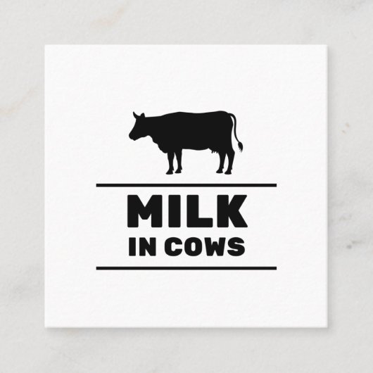 Milk in cows vierkante visitekaartje (Voorkant)