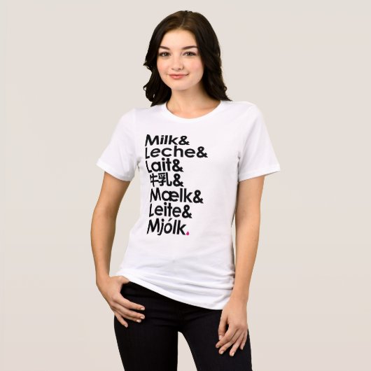 Milk Is Our Love Language (White) Tri-Blend Shirt (Voorkant volledig)