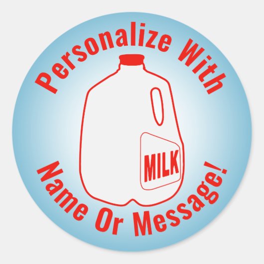 Milk Jug Ronde Sticker (Voorkant)