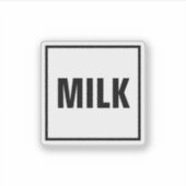 “MILK” Label Sticker – Minimalist design (Voorkant)