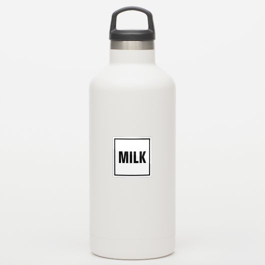 “MILK” Label Sticker – Minimalist design (Waterfles)