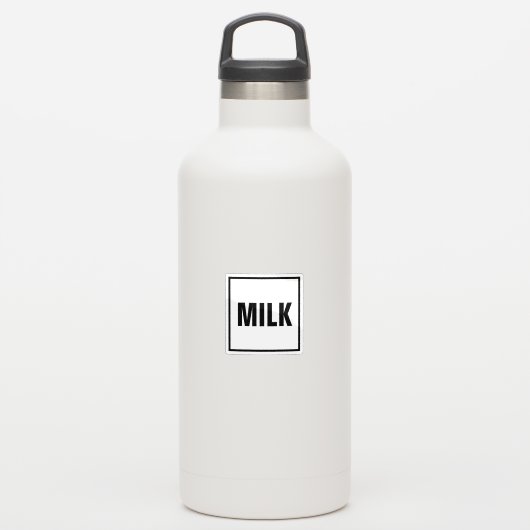 “MILK” Labelsticker – Minimalistisch ontwerp Sticker (Waterfles)