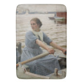 Milk Maid op een roeiboot (door Albert Edelfelt) Badmat (Voorkant Verticaal)