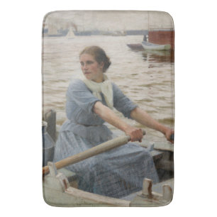 Milk Maid op een roeiboot (door Albert Edelfelt) Badmat