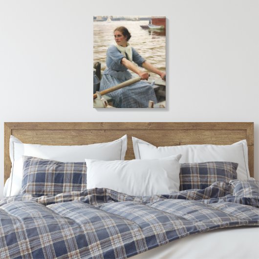 Milk Maid op een roeiboot (door Albert Edelfelt) Canvas Afdruk (Insitu (Slaapkamer))