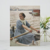 Milk Maid op een roeiboot (door Albert Edelfelt) Kaart (Staand voorkant)