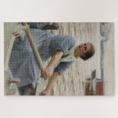 Milk Maid op een roeiboot (door Albert Edelfelt) Legpuzzel (Horizontaal)