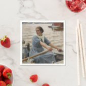 Milk Maid op een roeiboot (door Albert Edelfelt) Servet (Insitu)