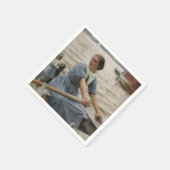 Milk Maid op een roeiboot (door Albert Edelfelt) Servet (Hoek)