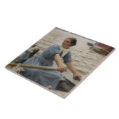 Milk Maid op een roeiboot (door Albert Edelfelt) Tegeltje (Zijkant)