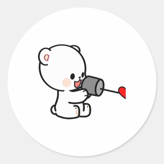 Milk Mocha Koppel Valentijnsontwerp 1 Ronde Sticker (Voorkant)