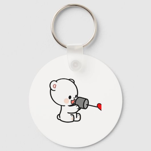 Milk Mocha Paar Valentijn Design 1 Sleutelhanger (Voorkant)