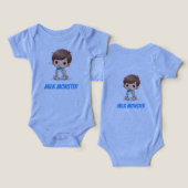 Milk Monster Grappige Baby Body Cute Fles Infan (Ontwerp Voorkant & Achterkant)