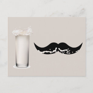 Milk Mustache Creme Briefkaart