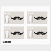 Milk Mustache Creme Rechthoekige Sticker (Vel)