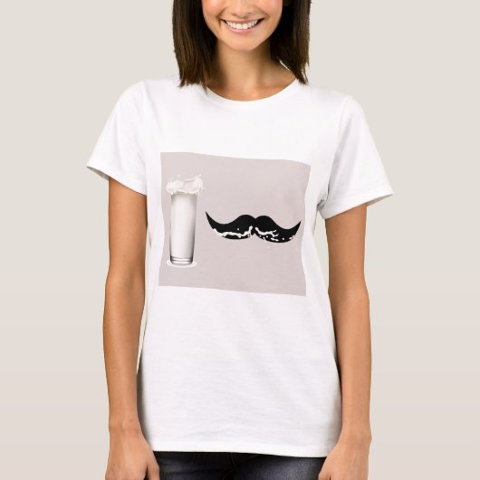Milk Mustache Creme T-shirt (Voorkant)