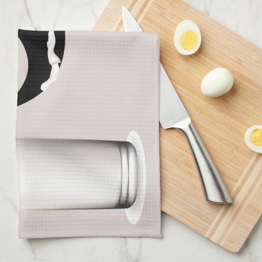 Milk Mustache Creme Theedoek (Quarter Fold)