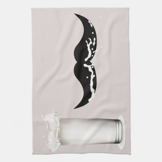 Milk Mustache Creme Theedoek (Verticaal)