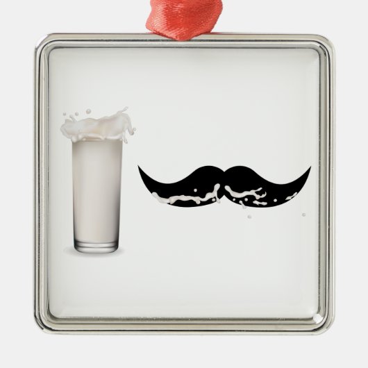 Milk Mustache Metalen Ornament (Voorkant)