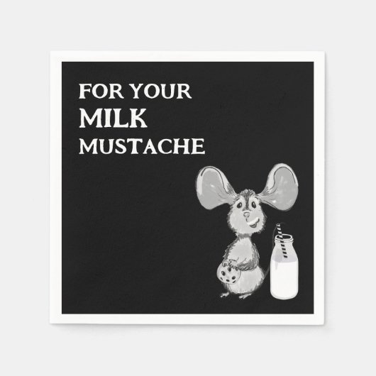 Milk Mustache Mouse First Birthday Servet (Voorkant)