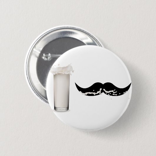 Milk Mustache Ronde Button 5,7 Cm (Voorkant /achterkant)