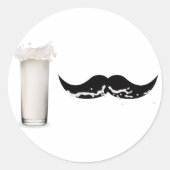 Milk Mustache Ronde Sticker (Voorkant)