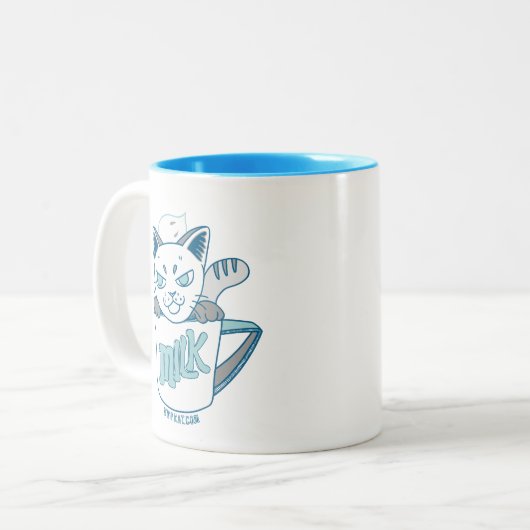 Milk pot kat "Susu" Tweekleurige Koffiemok (Voorkant links)