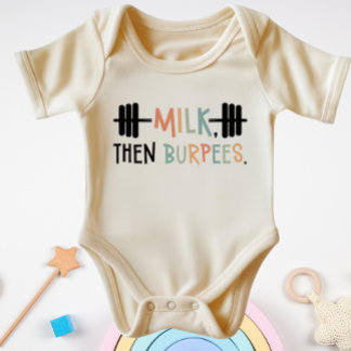 Milk Then Burpees Funny Fitness Gym Romper