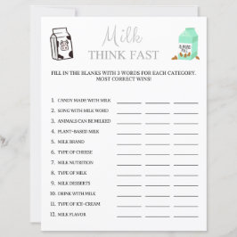 Milk Think Fast Game aangekondigd