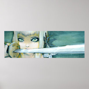 Milk Thistle Ninja Girl Art Poster